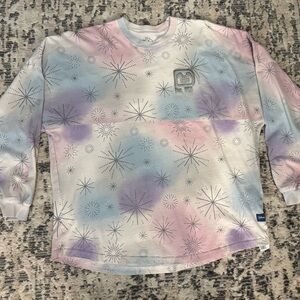 Women’s Pastel Tie-Dye Long Sleeve Disney 100 jersey tshirt size xl
